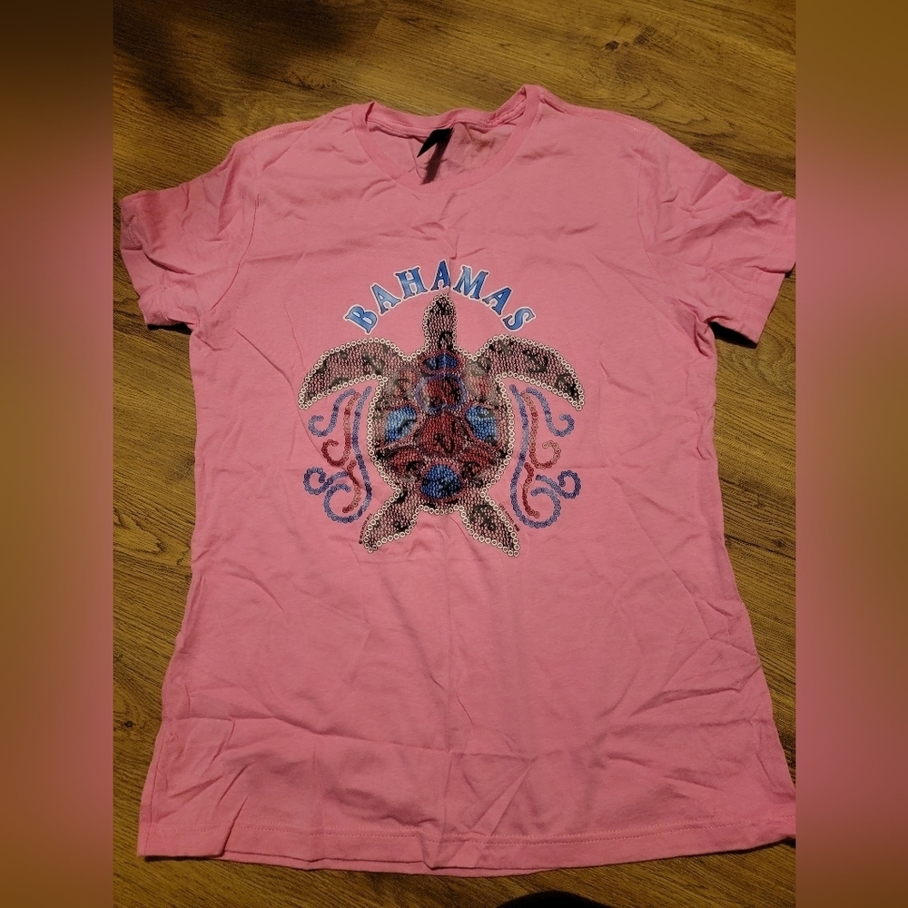 Pink Bahamas Short Sleeve Tee Sz Large